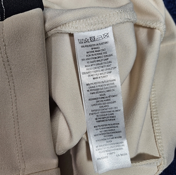 French Connection Cream Navy Blue Lime Green Dress 4 - Picture 2 of 5